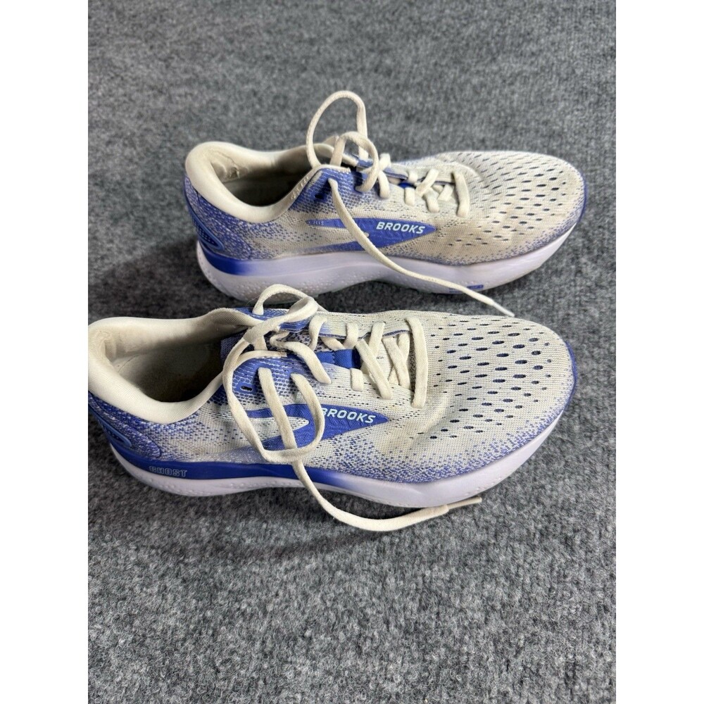 Brooks Ghost 16 Women’s Running Shoes Size 8 White/Blue Cushioned Neutral